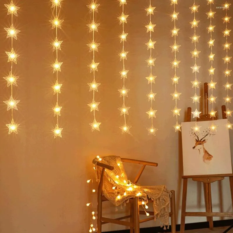 Strings Creative Curtain String Lights Easy Installation Fairy Garland Festive Atmosphere Holiday Party Wedding Decorative