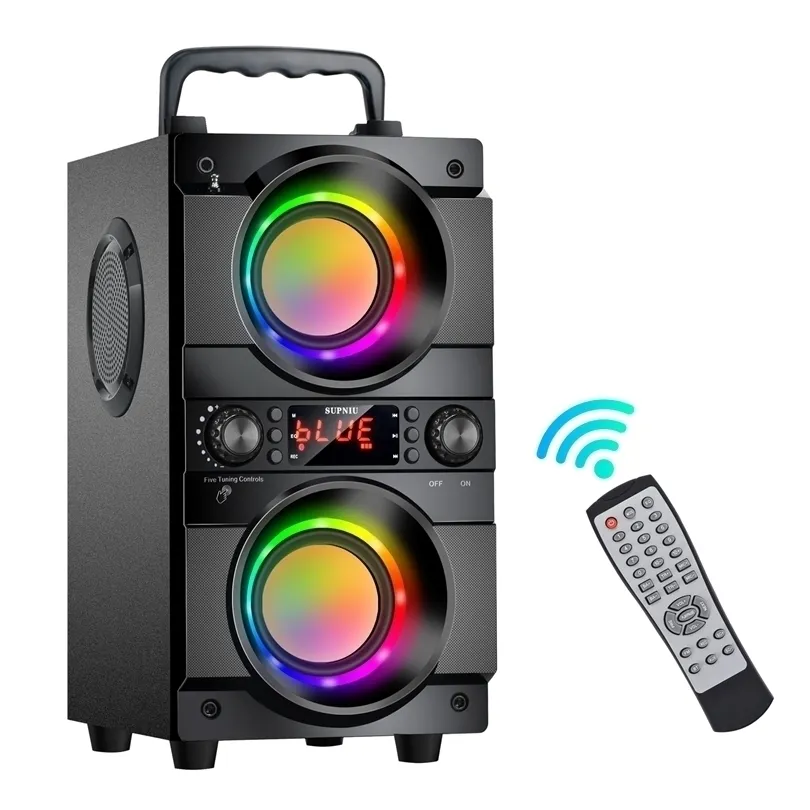 Tragbare Lautsprecher Toproad 60W Bluetooth -Lautsprecher Big Wireless Stereo Bass Karaoke Party Subwoofer Support FM Radio RGB LED Light 221103