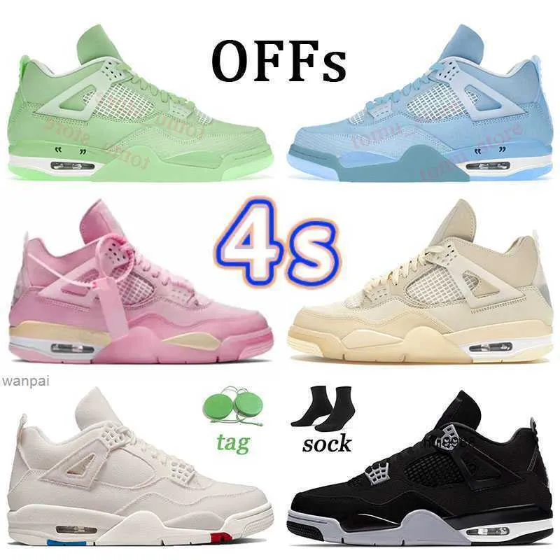 2023 Blanc x PINK 4 Chaussures de basket-ball 4s Baskets pour hommes Toile noire Union Analyses Taupe Haze Bred Ice Infrarouge Métallique Vert Orange Sial ShimmerJORDON JORDAB