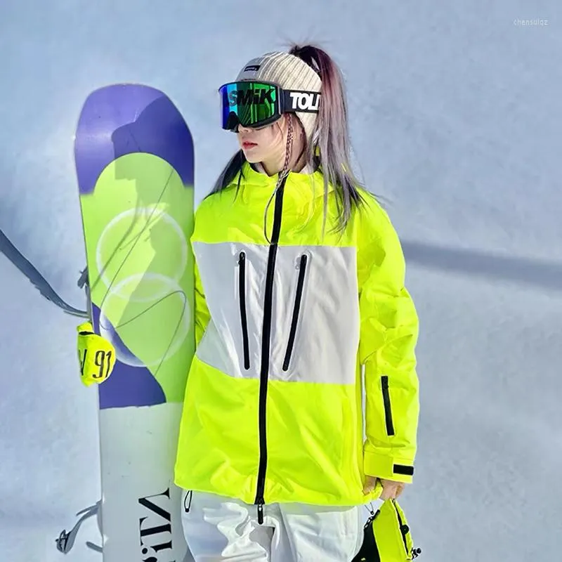 スキージャケットスノーボードスキージャケット風力と防水性ベニアダブルボードスノースーツ冬の女性男性2022