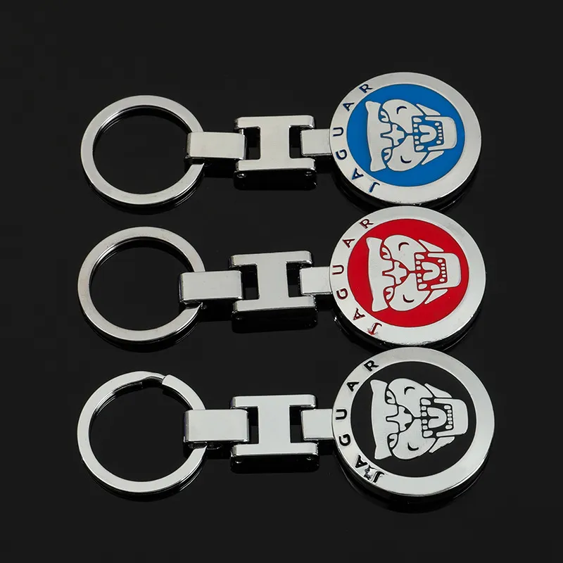 Porte-clés de voiture en métal à boucle en H double face de haute qualité Convient aux accessoires de porte-clés de badge Jaguar pendentif de mode pour hommes et femmes
