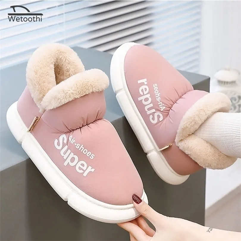 Slippers Famale теплые хлопковые ботинки плюш зима для женщин домашнее пол унисекс толстая платформа для платформы пара женщин 221103