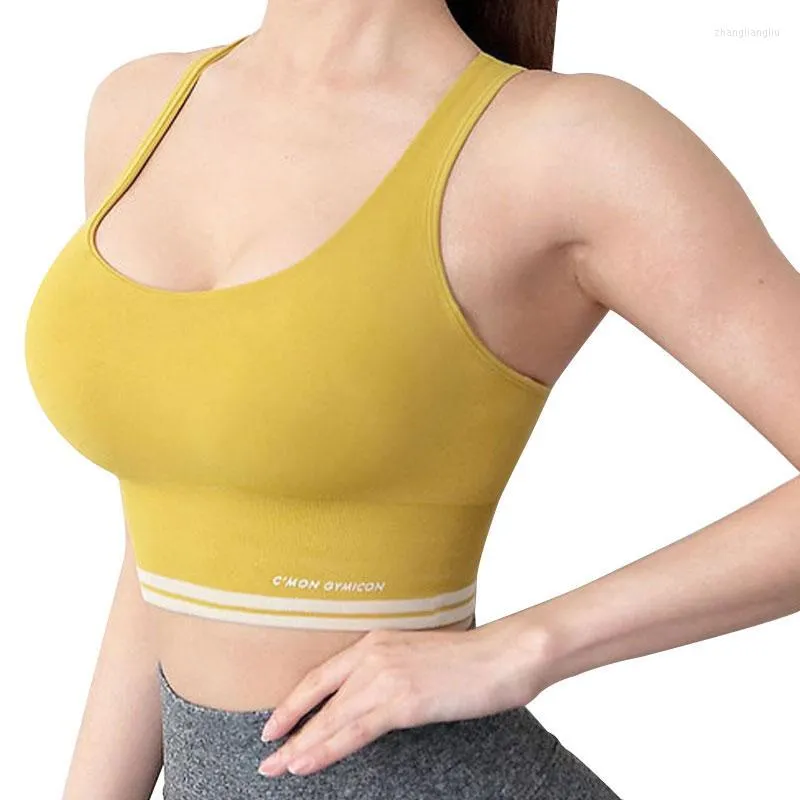 Yoga outfit 2022 Fashion Women Sports BH Color Matching Vest Sling Tube Top No Steel Ring Fitness Underwear Cozy Brassiere