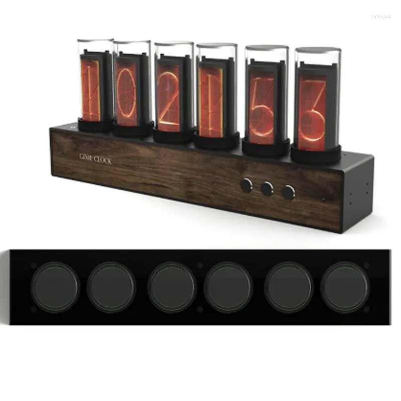 Настольные часы высококачественные Gixie Glow Light Analog Tube Clock Retro светодиодные изменения цвета творческий дом