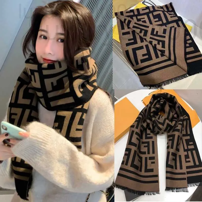 Scarves designer 2022 Network Red New Classic Versatile ins Fashion Double F L H Scarf Letter Shawl Cashmere Women's Winter GRLL