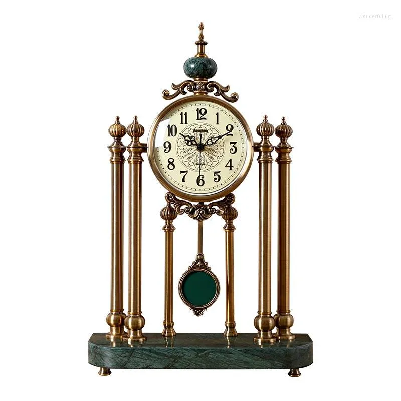 Orpat Table Clock Online Luxury Pendulum Clock Metal Gold Marble