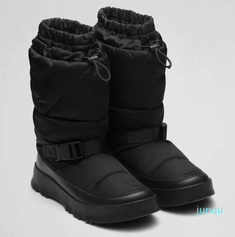 Bottines de neige en Gabardine Martin, chaussures de luxe de styliste, plateforme Monolith, bottines hautes en Re-Nylon brossées