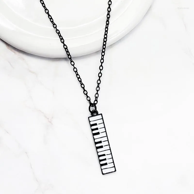 Ketten Klaviertastatur Halskette Anhänger Elektronische Orgel Musik Für Frauen Kinder Halsband Schmuck Geschenke