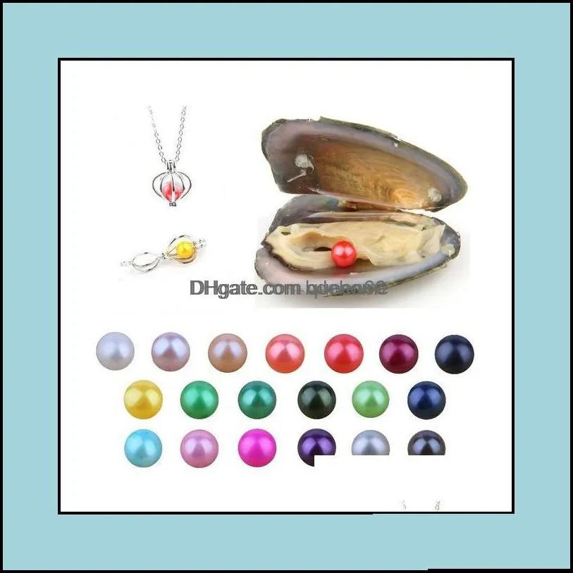 Pearl Pearl lösa pärlor smycken grossist Diy Akoya ostron 68mm runda i ostron skal med colouf pärlor av vakuum packade dropp deli otes2