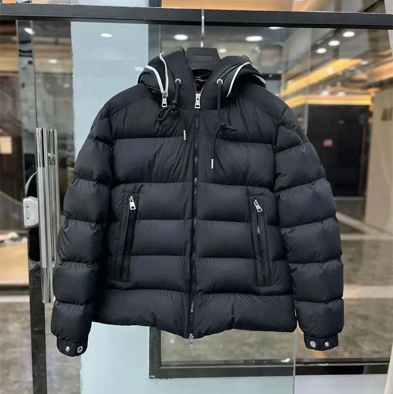 Men's Puffer Jacket Classic Warm Winter Coat For Men Bright Black_voghion.com