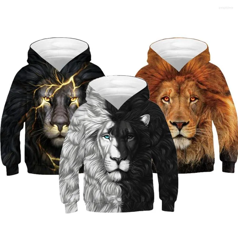 Men's Hoodies 2022-3D Hoodie Teen Boys Lion Print Original Fall Sweatshirts Kids Coat Tops Pullovers Long Sleeves