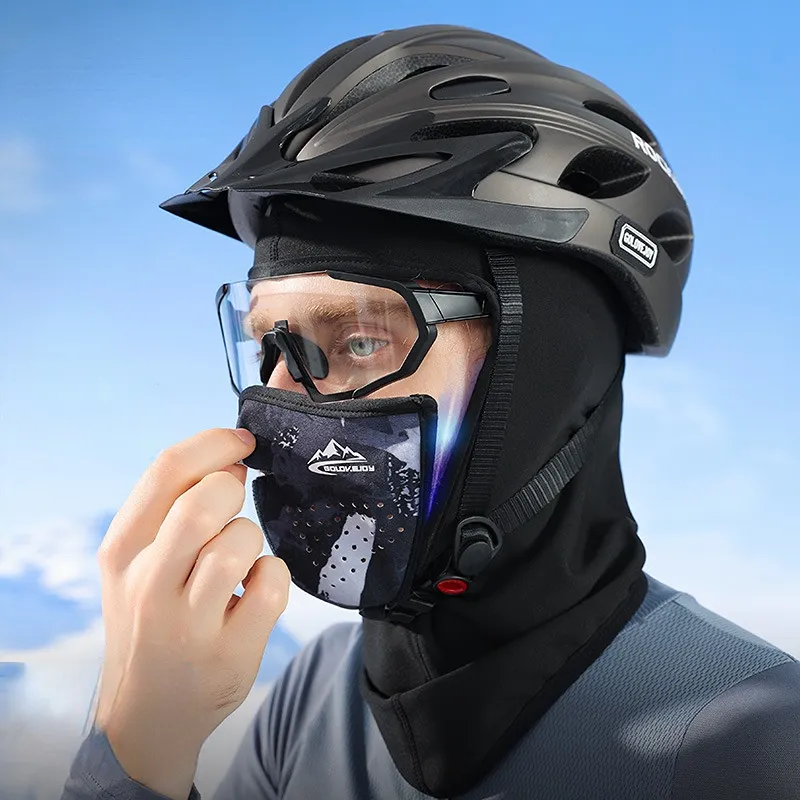 ハーフフェイスマスク22男性と女性のための新しい冬のスキーマスク磁気屋外の暖かい風の防風と通気性のあるライディングヘッドギア