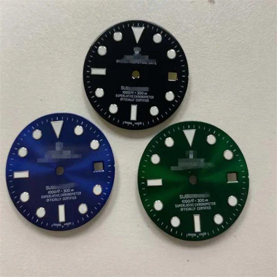 2836 2824 8215 및 Mingzhu Movement Repair Tools Kits2820 용 R 로고가 포함 된 Blue Luminous 29mm 시계 다이얼