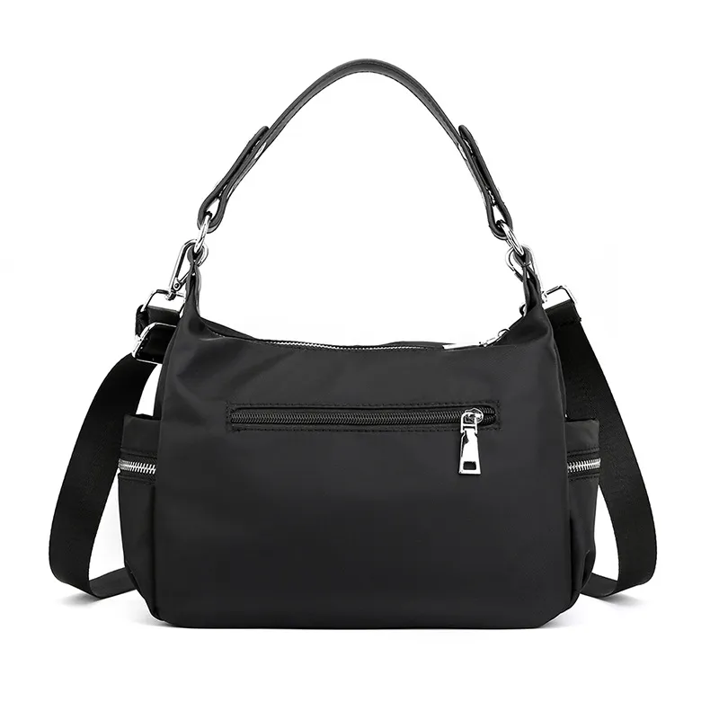 أكياس النساء المائلة الكتف أزياء حقيبة نسائية عرضية حقيبة يد صغيرة نايلون حجم كبير بالجملة فتاة الهاتف المحمول الأسود 8676