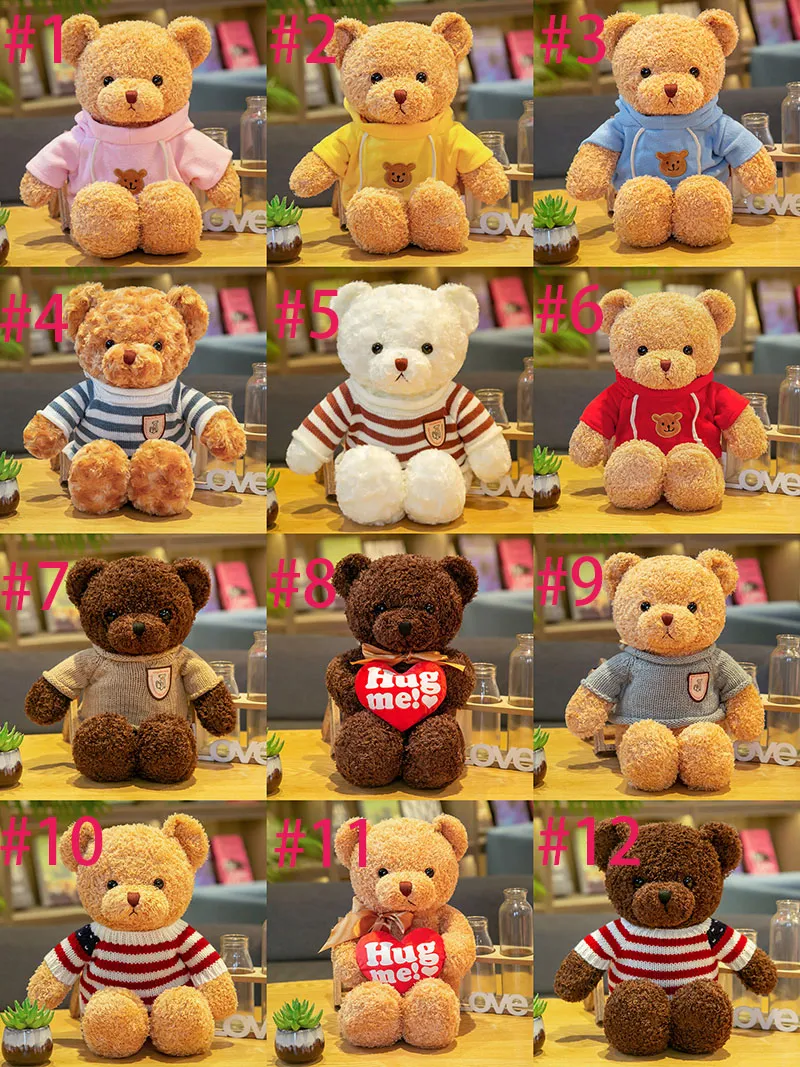 Cute teddy bear plush toy bow tie sweater bear children