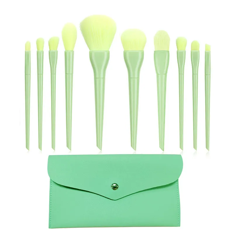 Make -up Pinsel 10pcs/Bag Set Sommer Süßigkeiten Farbe Fundament Fundament Lidschatten Pulver Weiches synthetischer Faser Schönheit Make -up Pinsel Q240507