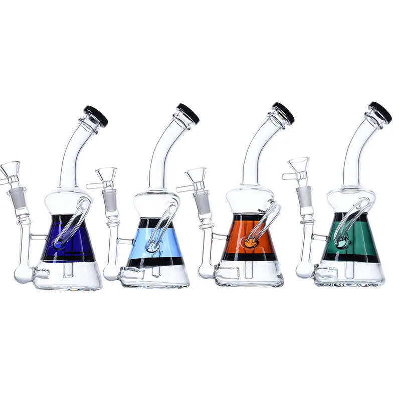 Wholesale Hookahs Bottle Shape Diffused Downstem Mini Small Beaker Bong Perc Glass Bong Klein Recycle Oil Dab Rigs With Bowl WP2286 WP2287