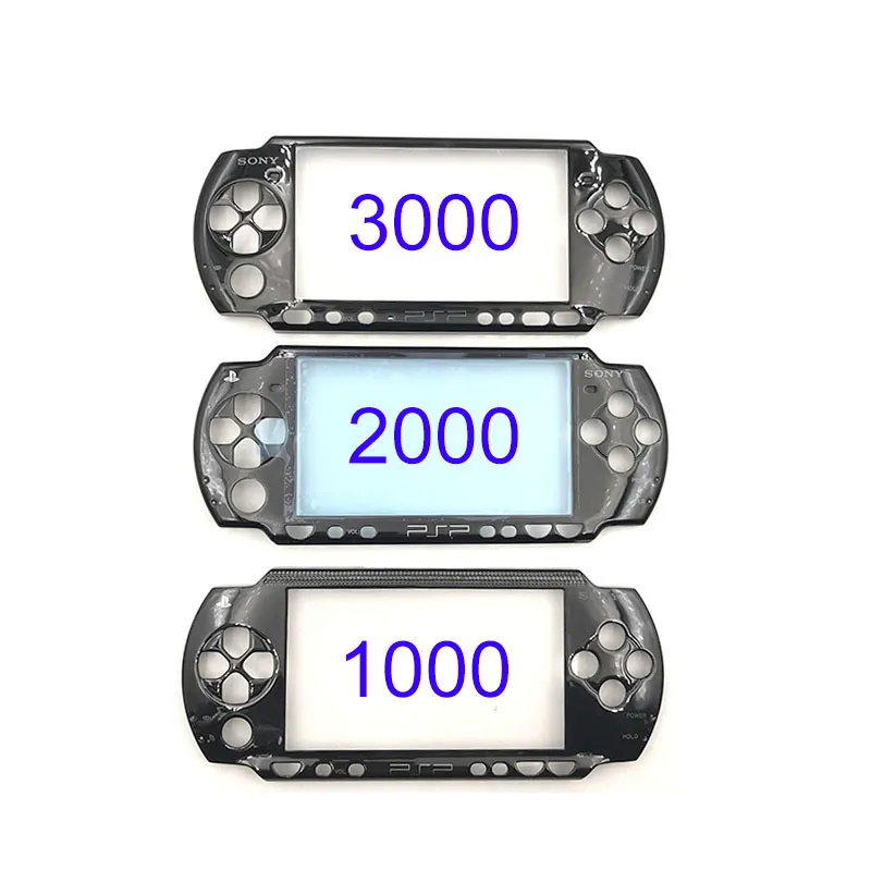 블랙 프론트 페이스 플레이트 하우징 쉘 케이스 커버 프로텍터 교체 PSP 1000 2000 3000 상단 상단 쉘 패스트 선박