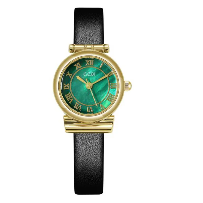 GEDI New Fall Watch Fashion Design de estilo retrô Quartz Simple temperamento feminino Vê um presente de aniversário 13017