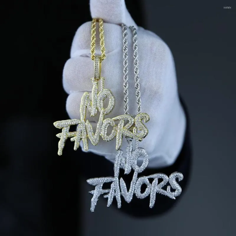 Chains High Quality Arrived Hip Hop Letter No Favors Charm Pendant With Gold Silver Plated Mens Hiphop Initial Jewelry Wholesale