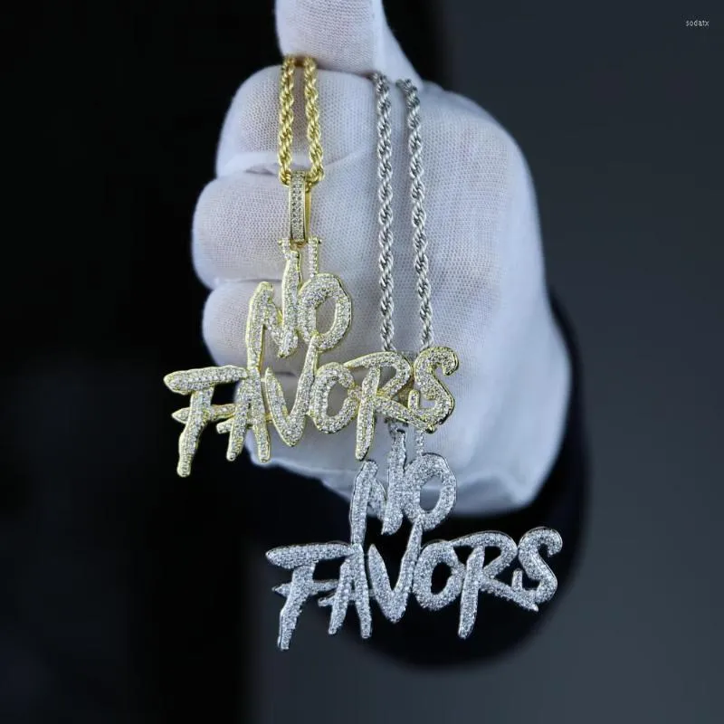 Cadenas de alta calidad llegó Hip Hop carta No favores encanto colgante con oro plateado para hombre Hiphop joyería inicial al por mayor