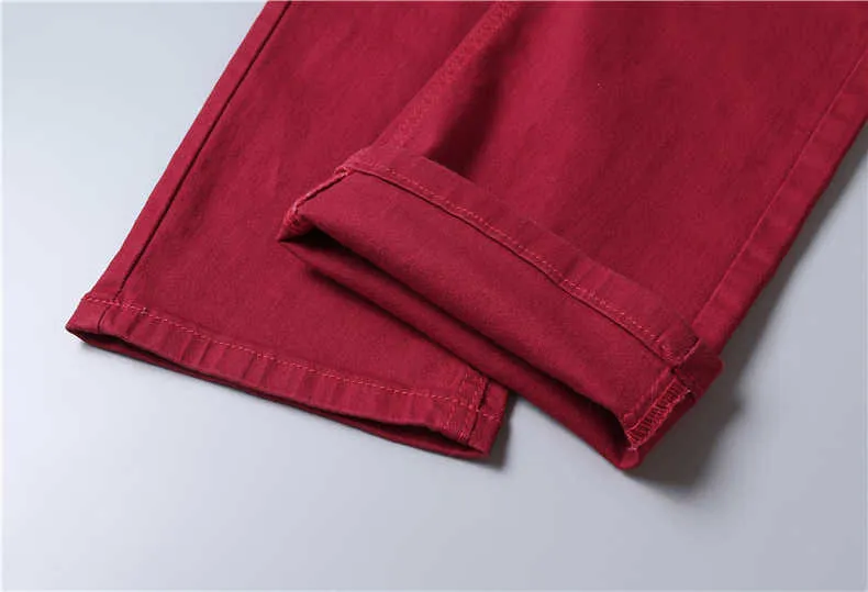 2022 nya Khaki Jeans för män Klassisk stil Affärsmode Enfärgad Stretch Raka jeansbyxor Byxor av manligt märke_voghion.com