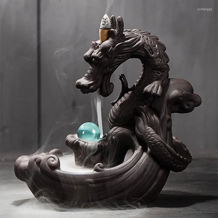 Jewelry Pouches Purple Sand Dragon Backflow Incense Burner Tea Ceremony Decoration Creative Home