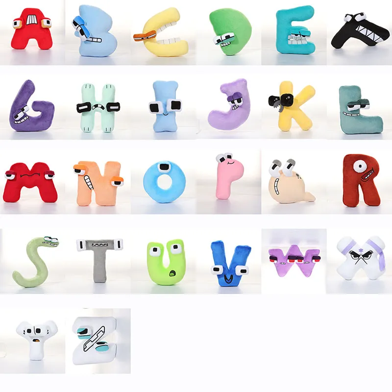 Alphabet Lore Plush Toys Pillow Doll Coll 26 писем Просвещение Образование Кукла 100% хлопок для детей праздничные подарки