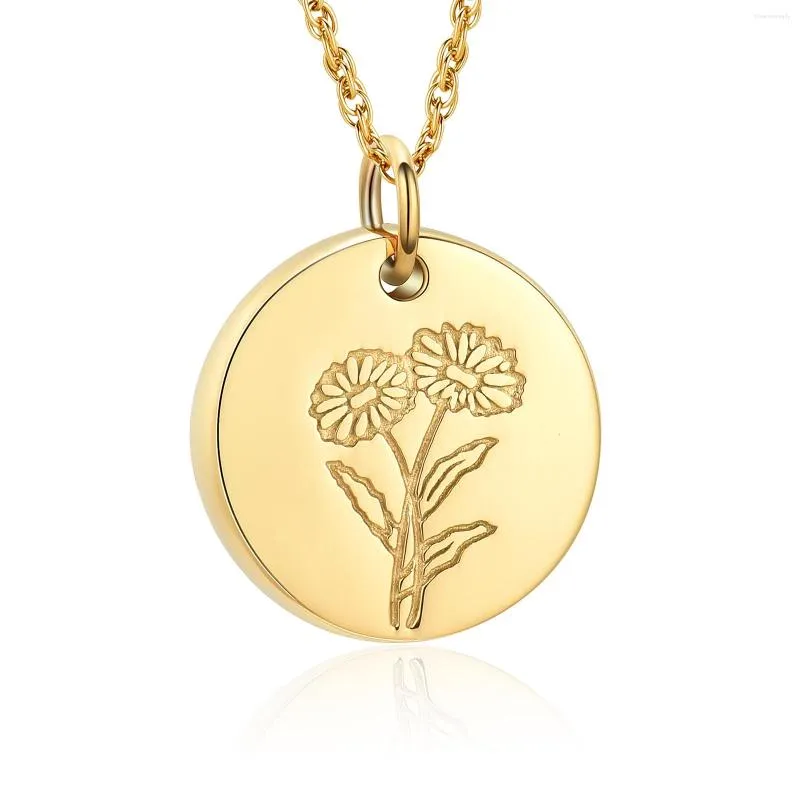 Catene Collana con urna in oro per ceneri Nascita Fiore Cremazione Gioielli Donna Uomo Ciondolo medaglione commemorativo