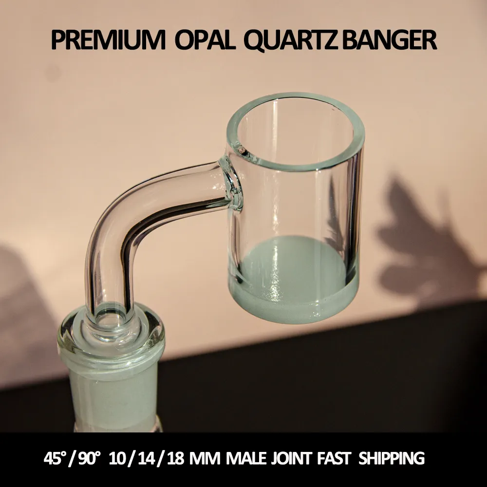 Opaque quartz banger clou domeless fumer Accessoires 4mm fond d'épaisseur 10mm 14mm 18mm mâle femelle 45/90 degrés terp slurper pour bong dab plates-formes pétrolières