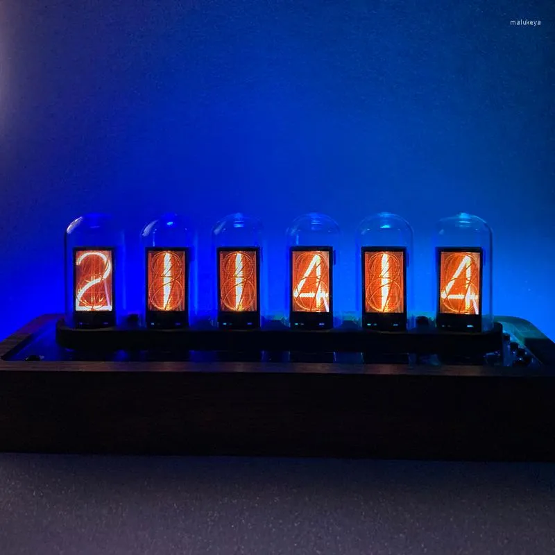 Настольные часы ips nixie tube rgb цифровые светодиодные сияние