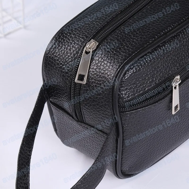 Borse da trucco da viaggio uomo Borsa da lavaggio tinta unita in pelle moda Borsa da toilette casual Borsa cosmetica Neceser Hombre