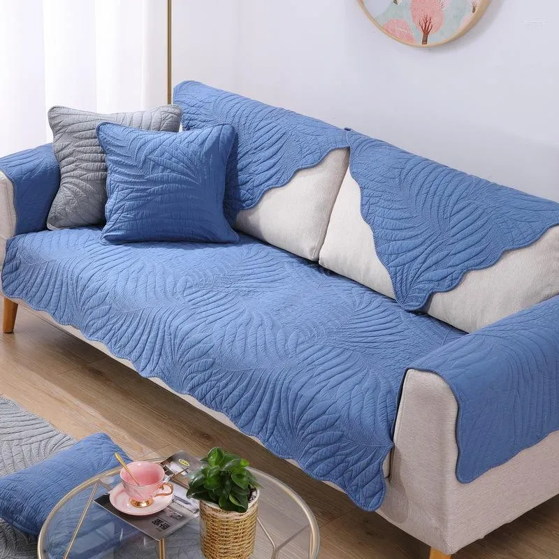 Chaves de cadeira Sofá de luxo de algodão puro para a sala de estar espessa sofá de quatro temporadas Anti-deslizamento universal Soft Soft