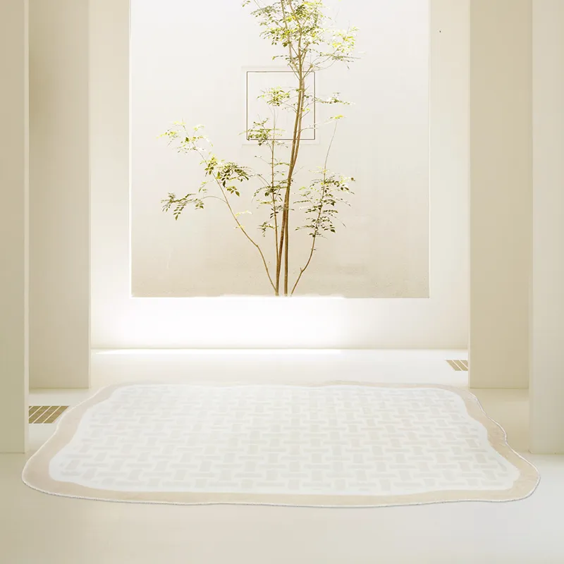 Tappeto moderno nordico minimalista casa soggiorno tappeto di grandi dimensioni camera da letto decorazione comodino peluche soffice morbido irregolare moda 221104