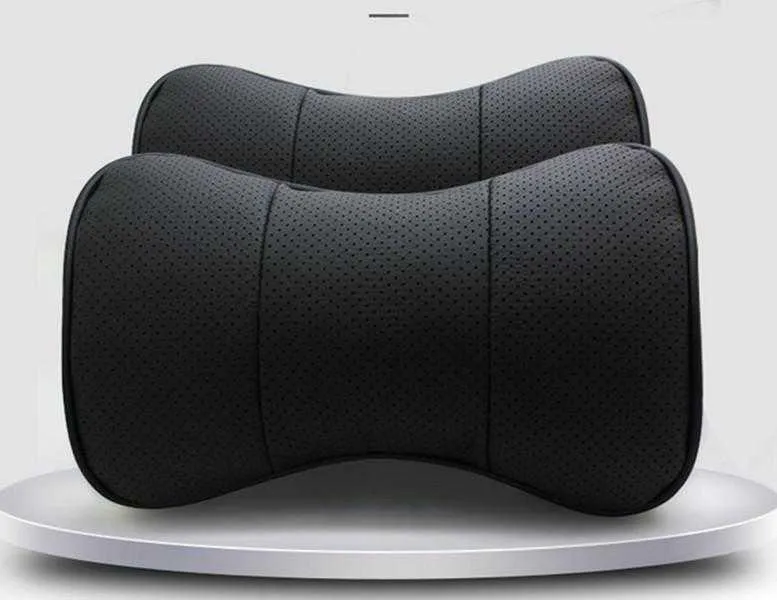 Neck luxury custom 2Pcs leather car seat cushion pillow car headrest for all Buick