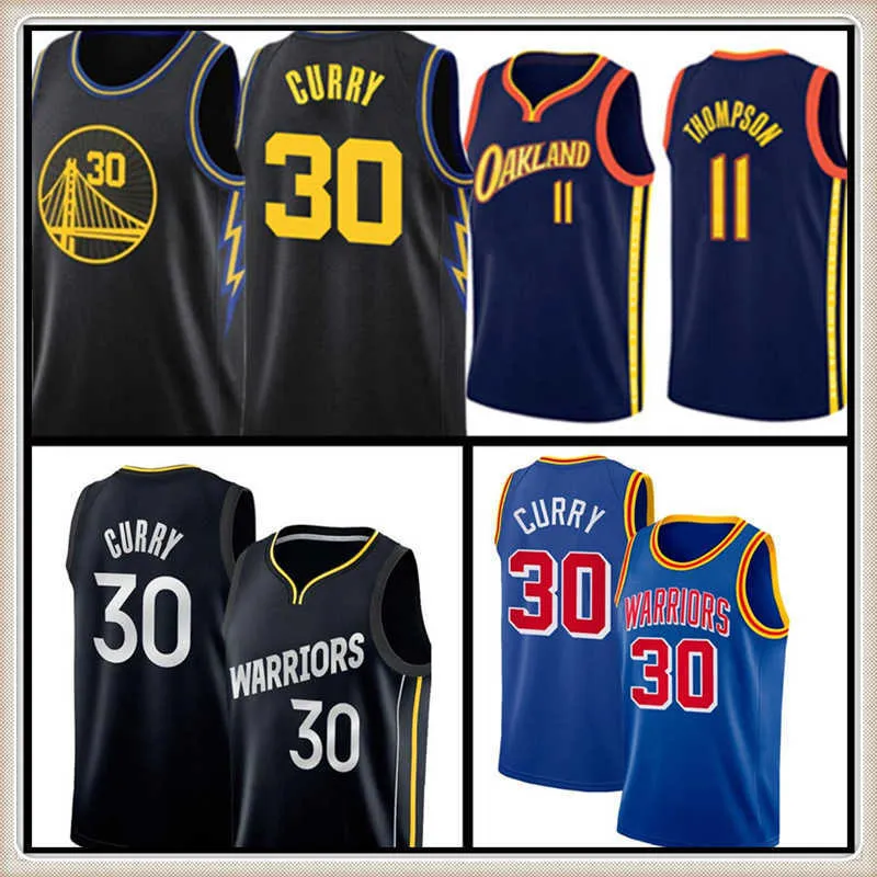 Maillot Stephen 30 Curry Klay 11 Thompson James 33 Wiseman Homme S-XXL 2022 bleu