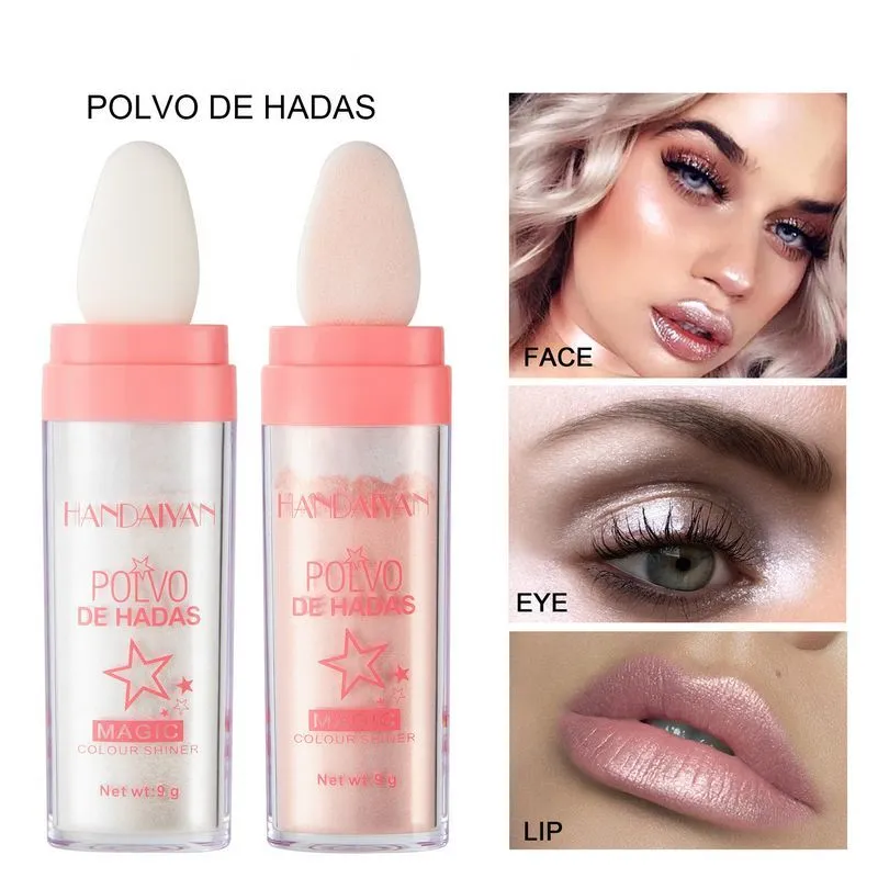 3 kleuren Highlighter Powder Polvo de Hadas Glitter Poeder Shimmer Contour Blush Makeup Foundation For Face Body Hoogtepunt 9G