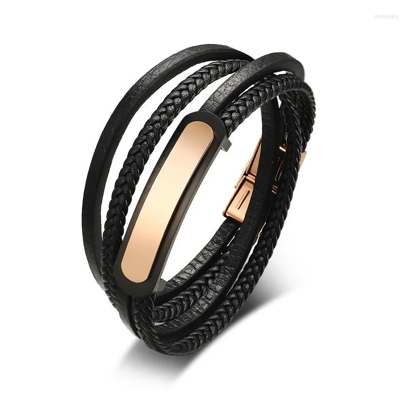 Очарование браслетов 2022 Модная нержавеющая сталь Многослойный титановый изогнутый бренд Brand Bracelet Material Material подходит для мужчин