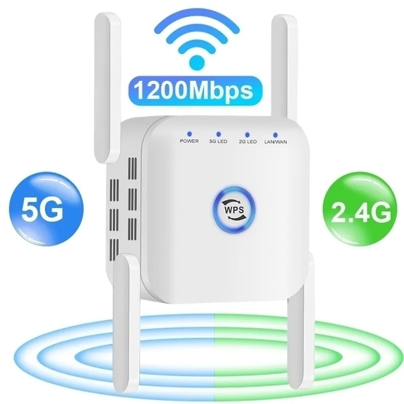 Routers 5g WiFi Repeater Router Signal Wifi Amplifier Extender 1200Ms Wi fi Booster 24G 5 Ghz Long Range Wireless 221103