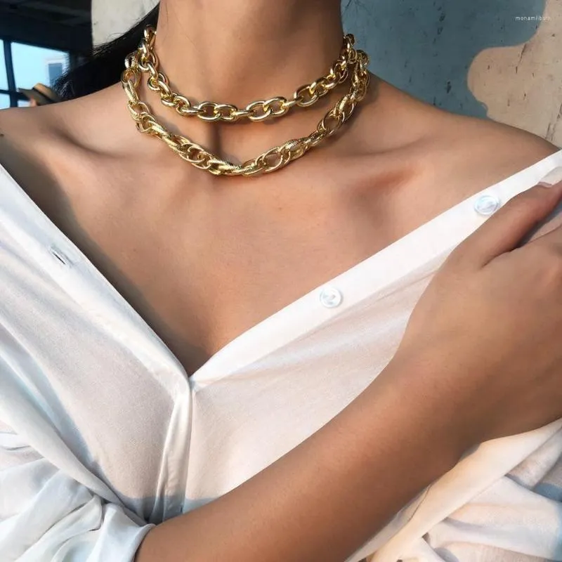 Kedjor Fashion Charm Maxi Punk Chunky Collar Choker Halsband för kvinnliga flickor kedja smycken tillbehör brincos 2022