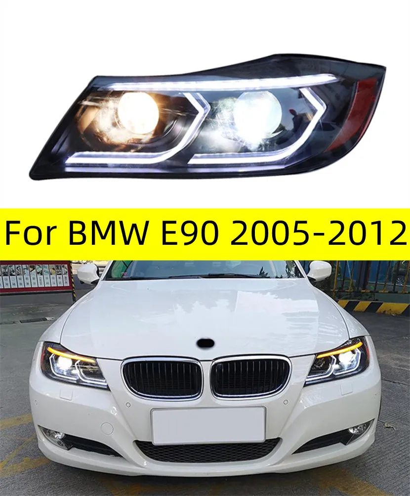 Bilstyling Front Lamp för BMW E90 Strålkastare 2005-2012 320i 318i 323i 325i E90 Strålkastare DRL HID Bi Xenon Beam-tillbehör