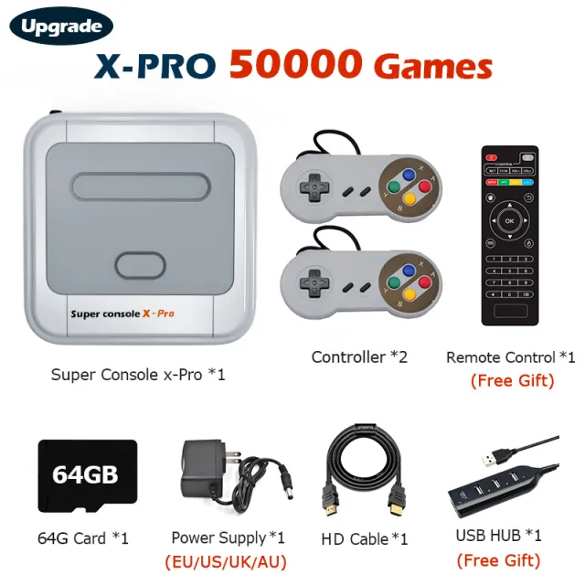 よ*ー様 Super console X-Pro 本体とコントローラー2個 Super Console X Pro Portable Game Player Retro From Zhong04
