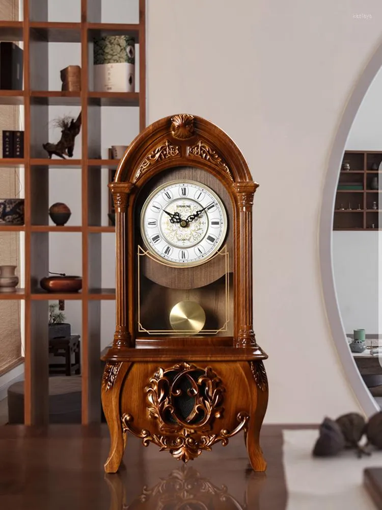 Zegary stołowe zegar retro zegara staromodne wahadło amerykańskie ozdoby stacjonarne siedzenie