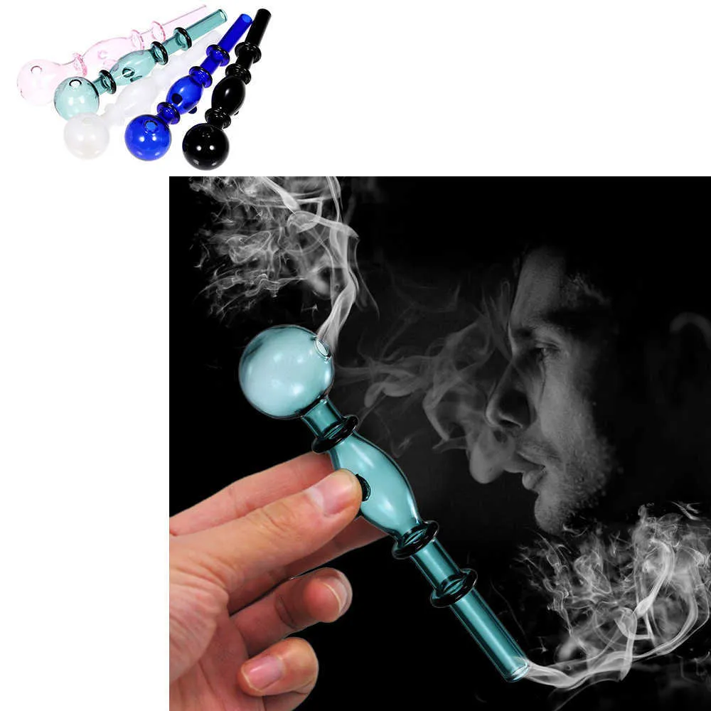Transparent Tobacco pyrex smoke pipe glass Oil Burner Pipes Glassware Herb Hookah Cigarette Shisha Tube smoke accessory