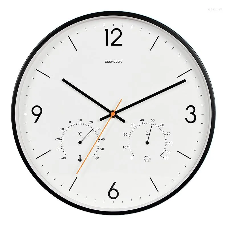 Orologi da parete Simple soggiorno orologio silenzioso in quarzo Nordic Digital TemFidità Orologio Parete Decor Home Dish ZB50WC