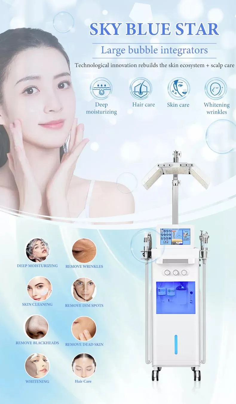 Professionelle PDT Mikrodermabrasion Hautverjüngung Sauerstoff Gesichtsspritzpistole Hydra Wasser Hydrodermabrasion Peeling Gesichtsmaschine