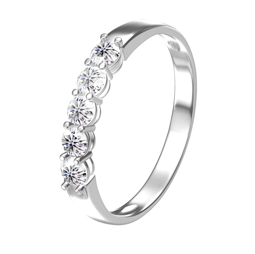 Solitaire Ring AEAW 14K Vitt guld 0,1ct 3mm Totalt 0,5CTW DF Round Cut Engagement Wedding Lab Grown Diamond Band f￶r kvinnor 221103