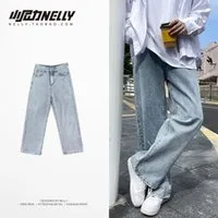 Men`s Jeans Homme Straight Loose Korean Pants For Men Versatile Autumn And Winter Streetwear The Listing