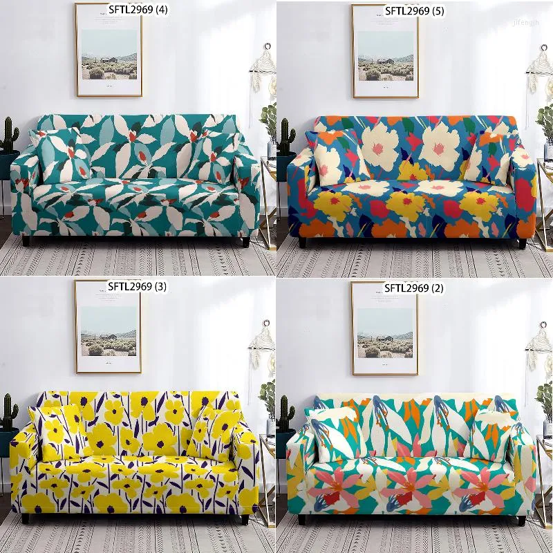 Stoelbedekkingen Bloemprint 3-zitplaat Sofa Cover L Vorm Krassen Post grote banken Plaids en grote 3-zits bank