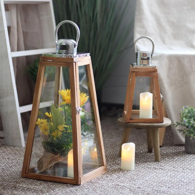 Candle Holders Vintage Glass Nordic Luxury Modern Wedding Wood Lantern Incense Decoration Aesthetic Portavelas Home Accessories